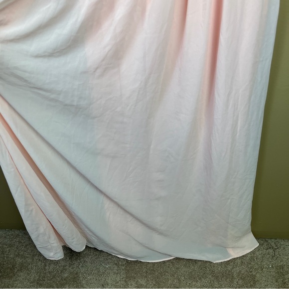 NEW Lulu's The Greatest Blush Pink Bridesmaid Dress Size Small Back Cutout Lace - Picture 12 of 15
